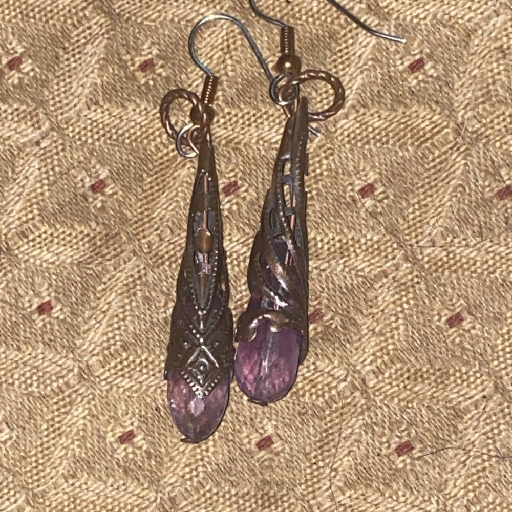 Amethyst Vintage Gothic drop earrings